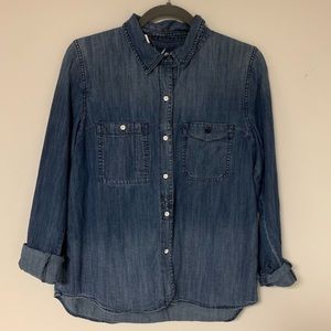 MADEWELL CHAMBRAY JEAN SHIRT BLOUSE TOP SZ M